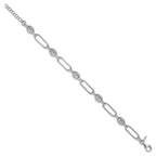 Sterling Silver RH-plated Polished with 1in. ext Link Bracelet