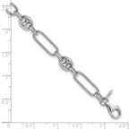 Sterling Silver RH-plated Polished with 1in. ext Link Bracelet