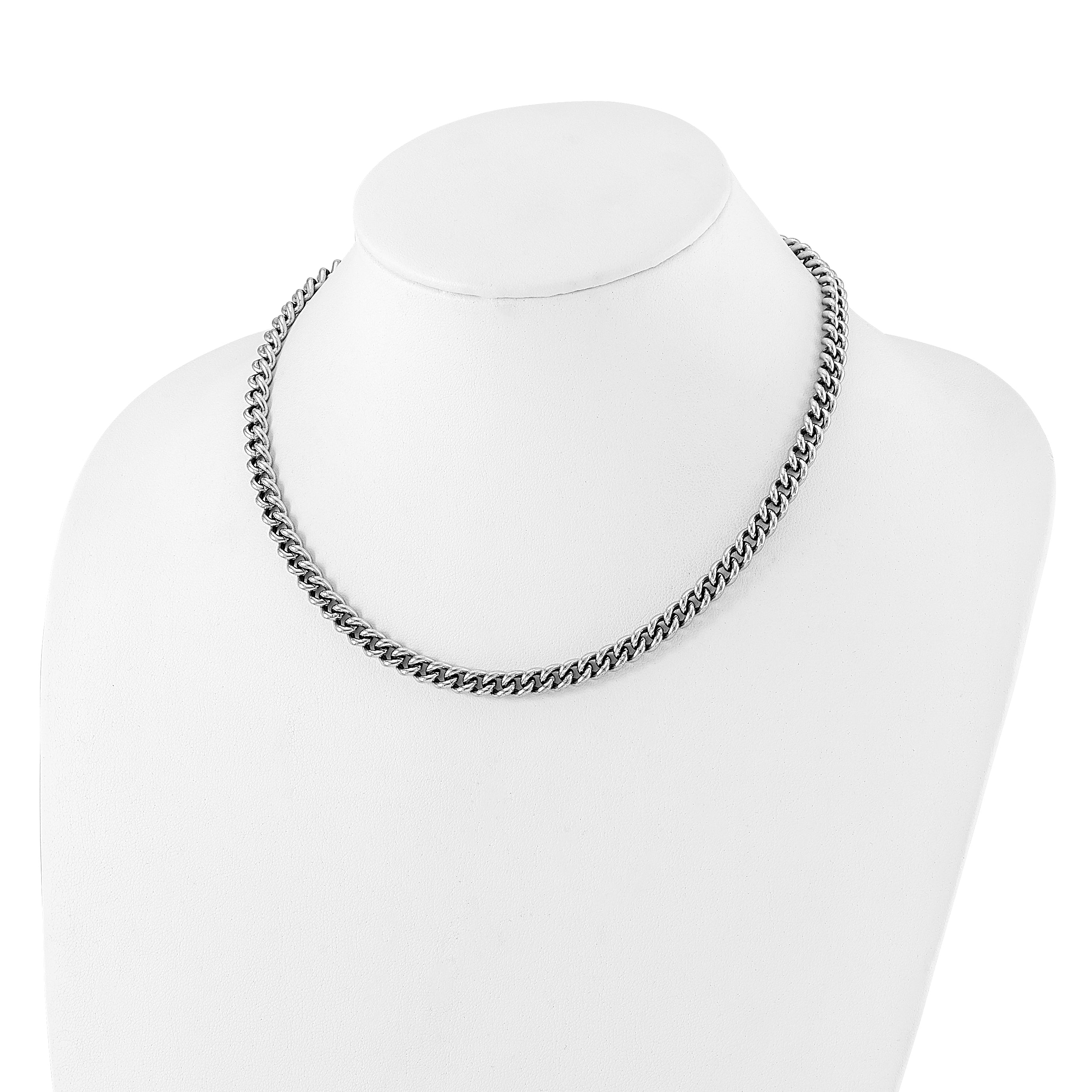 Sterling SilverRhodium-Rhodium-Plated and Rose gold-plated Curb Link Necklace Secondary image