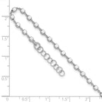 Sterling Silver Rhodium-plated Cube Link 9 inch Plus 1 inch Extender - Total 10 inch Anklet