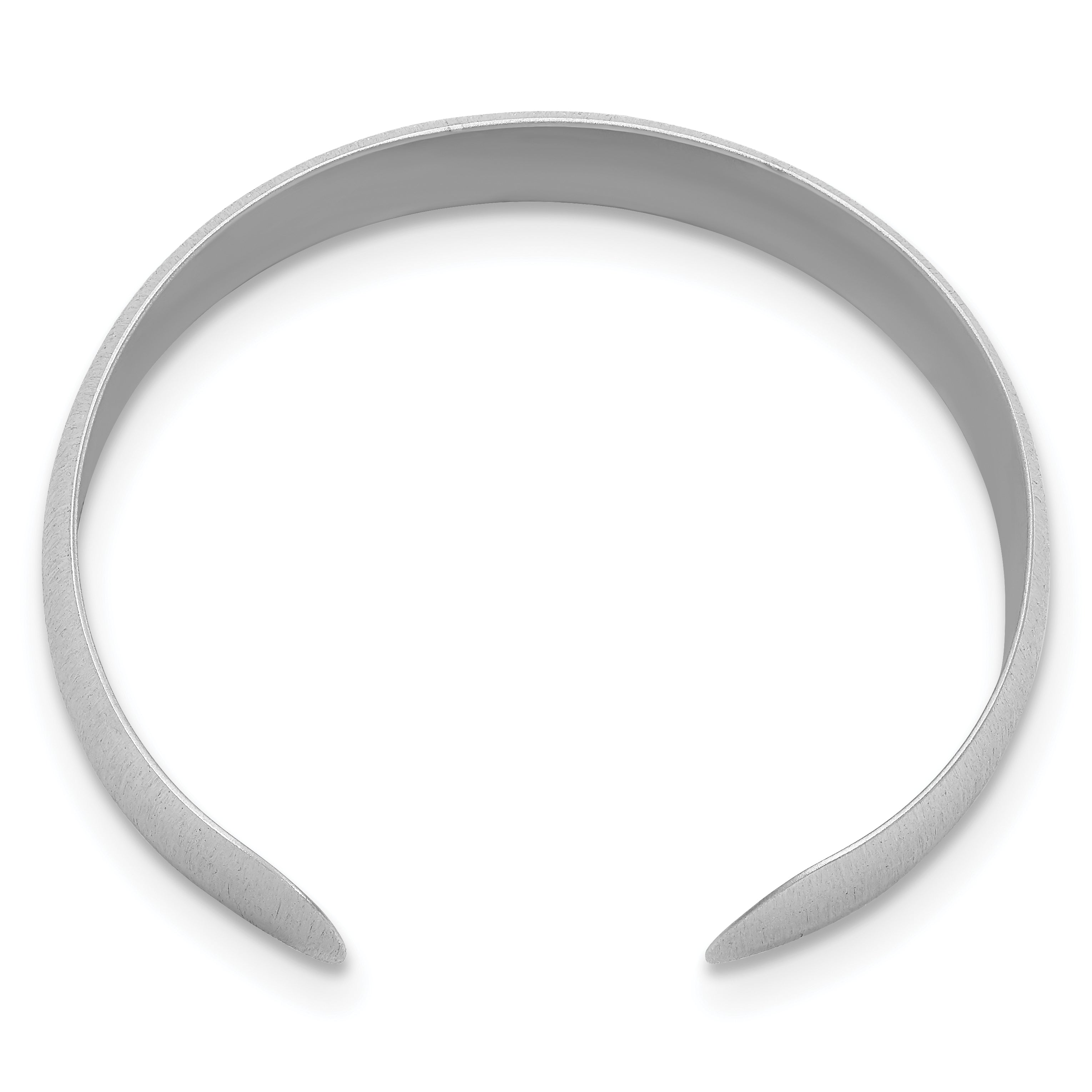 Sterling Silver Rhodium-plated Brushed Cuff Bangle Secondary image