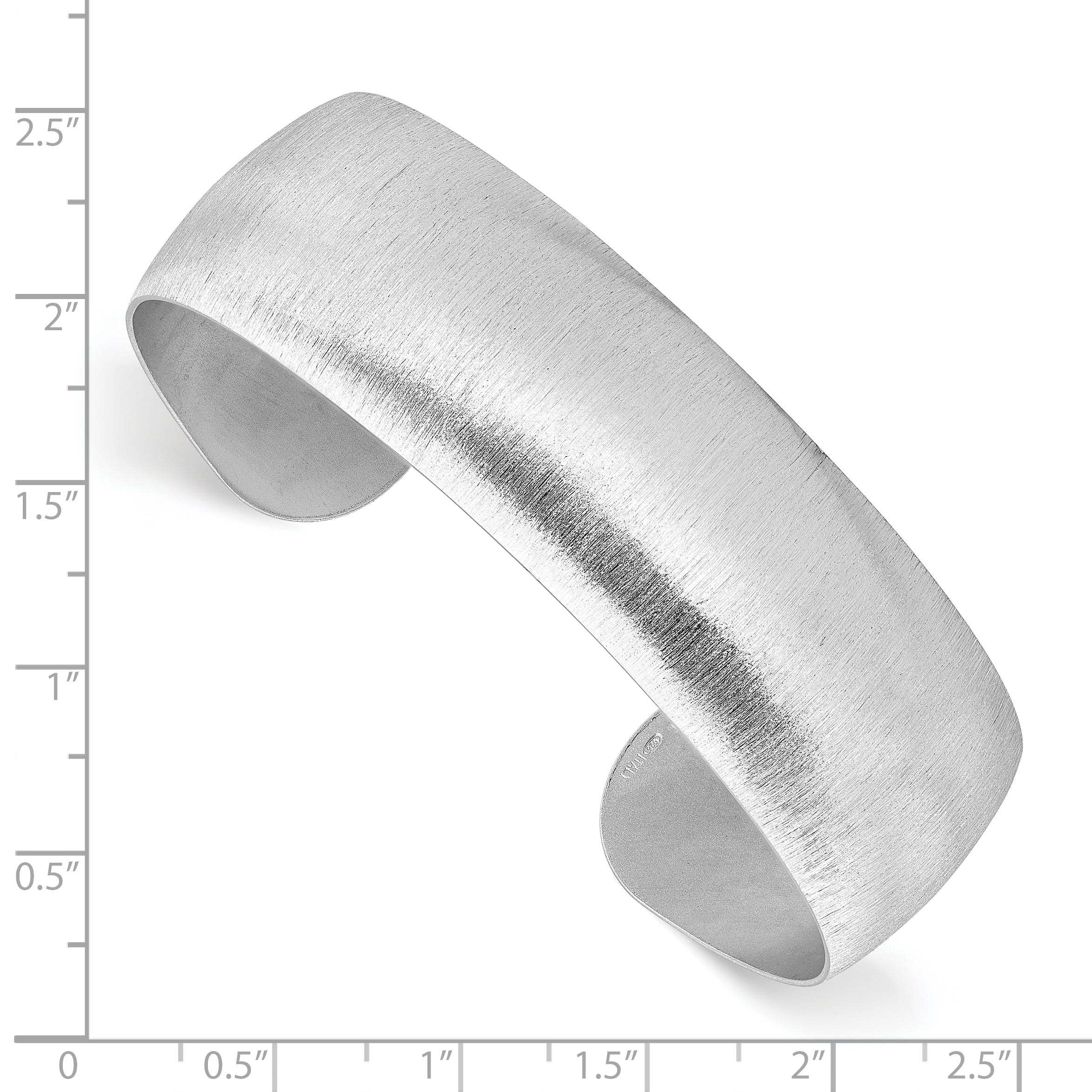Sterling Silver Rhodium-plated Brushed Cuff Bangle