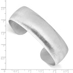 Sterling Silver Rhodium-plated Brushed Cuff Bangle