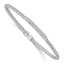 Sterling Silver RH-plated CZ Woven Flexible Cuff Bangle