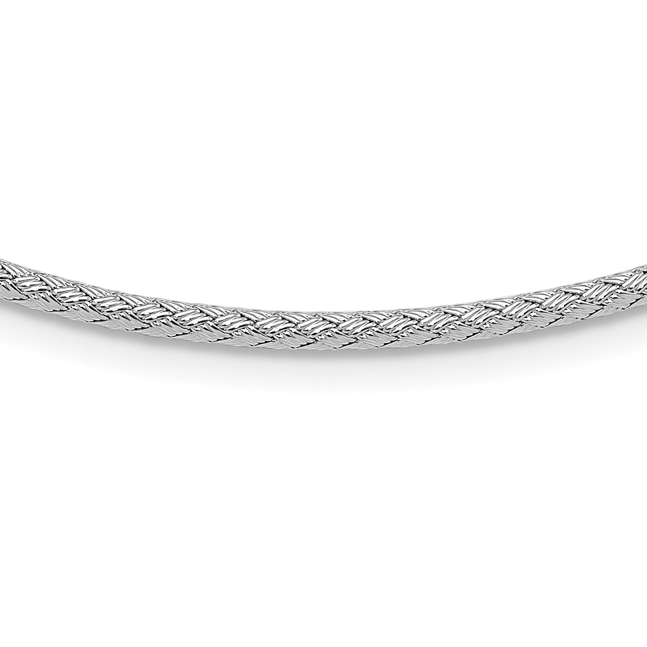 Sterling Silver Rhodium-Rhodium-Plated Woven with 2in. ext Necklace Main image