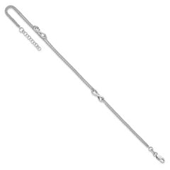 Sterling Silver Rhodium-plated Infinity 2-Strand 9 inch Plus 1 inch Extender - Total 10 inch Anklet