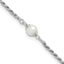 Sterling Silver Rhodium-Plated-plt Polished FWC Pearl with 2in ext. Bracelet