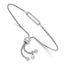 Sterling Silver RH-plated Polished CZ Adjustable Bracelet