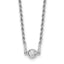 Sterling SilverRhodium-Rhodium-Plated Polished CZ with 1.5in ext. Necklace