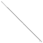 Sterling Silver RH-plated Polished CZ 2-Strand 9 in Plus 1.5in ext