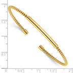 Sterling Silver Gold-plated Polished and Textured Cuff Bracelet