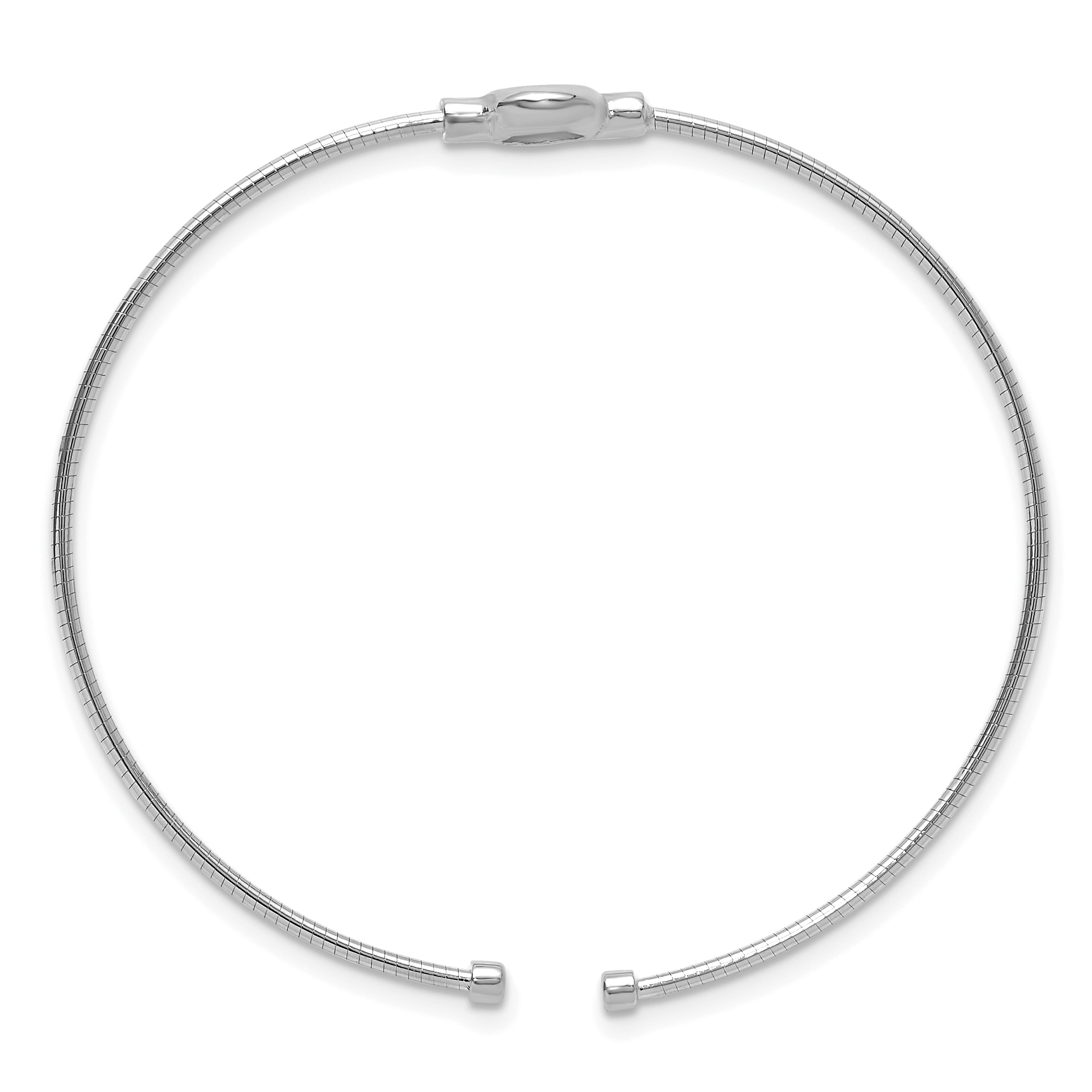 Sterling Silver RH-plated Polished Opal Cuff Bracelet Secondary image