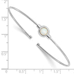 Sterling Silver RH-plated Polished Opal Cuff Bracelet
