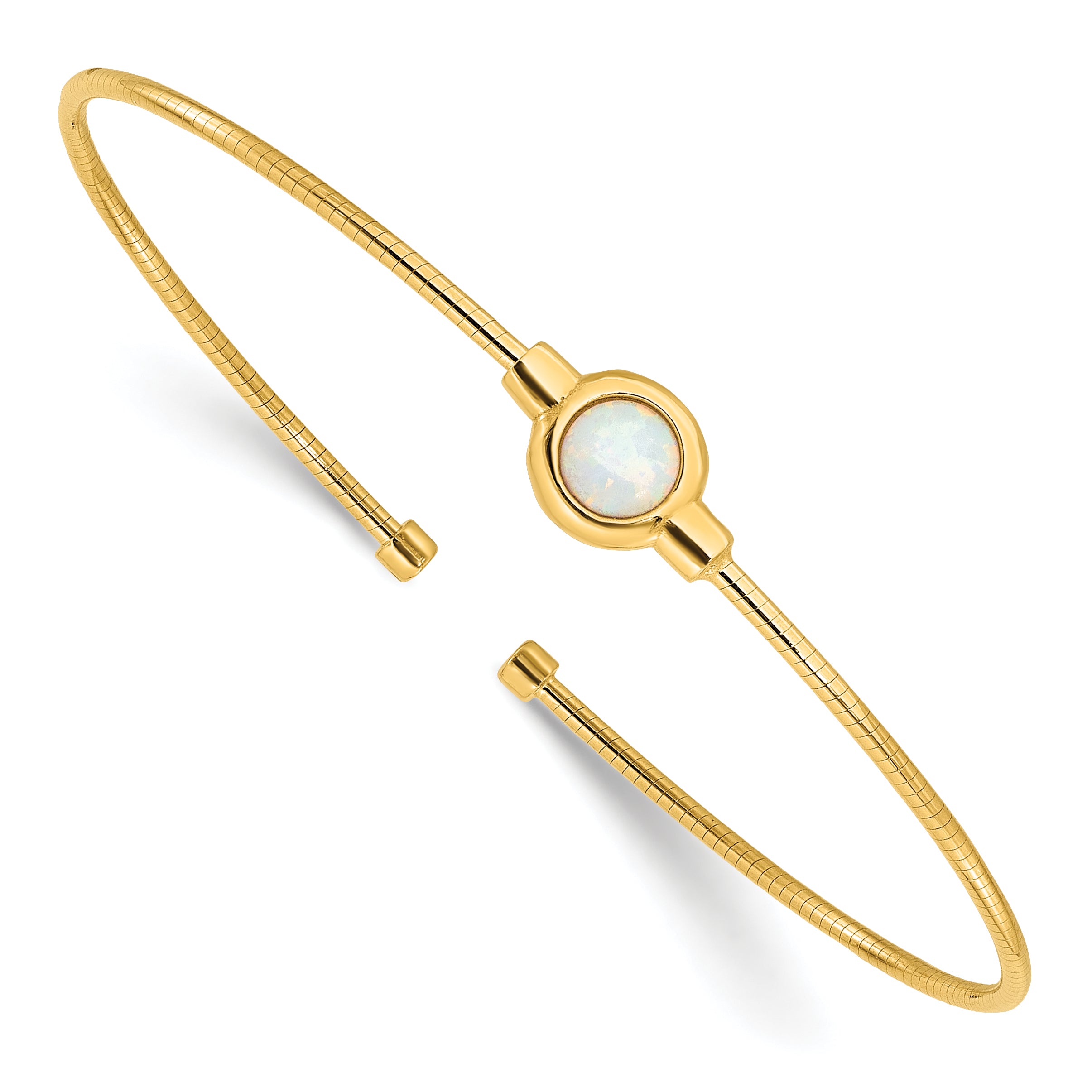 Sterling Silver Gold-plated Polished Opal Cuff Bracelet Main image