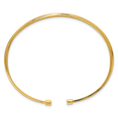 Sterling Silver Gold-plated Polished and Textured Cuff Bracelet