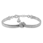 Woven Knot Chain in Sterling Silver, 4mm Brushed & Polished, 7 Inch - Sophia Jewelers