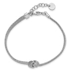 Woven Knot Chain in Sterling Silver, 4mm Brushed & Polished, 7 Inch - Sophia Jewelers