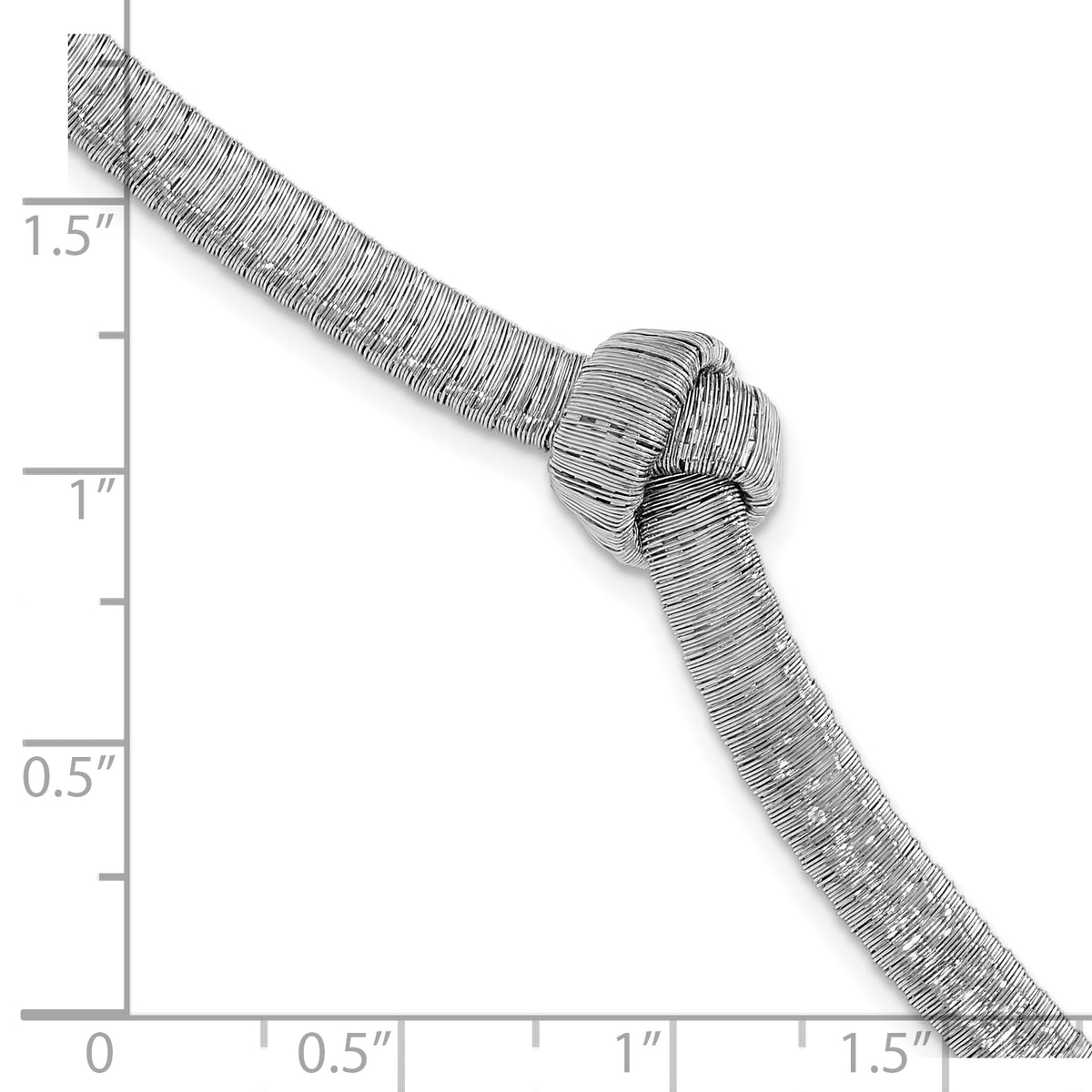 Woven Knot Chain in Sterling Silver, 4mm Brushed & Polished, 7 Inch - Sophia Jewelers
