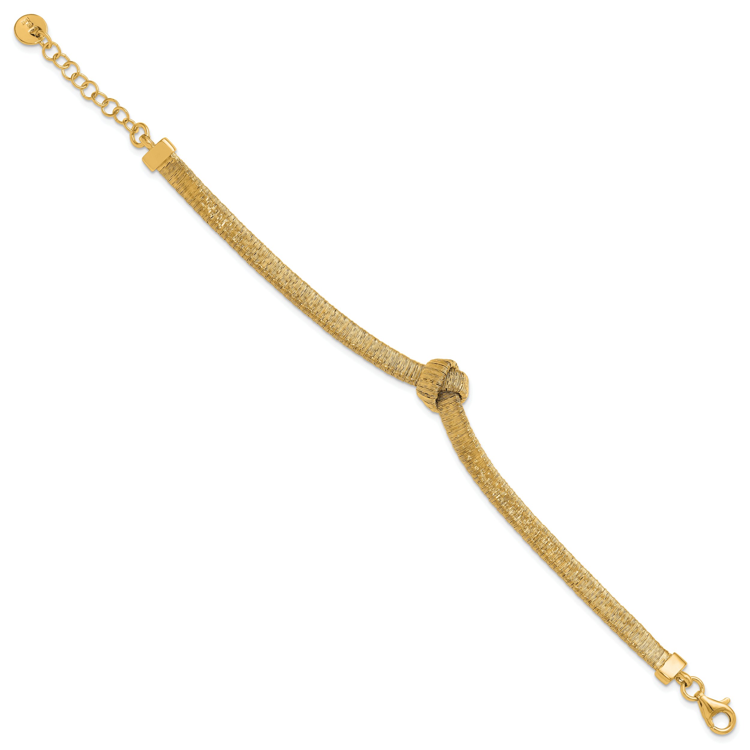 Sterling Silver Gold-plated Wrapped Knot w/1in ext. Bracelet Secondary image