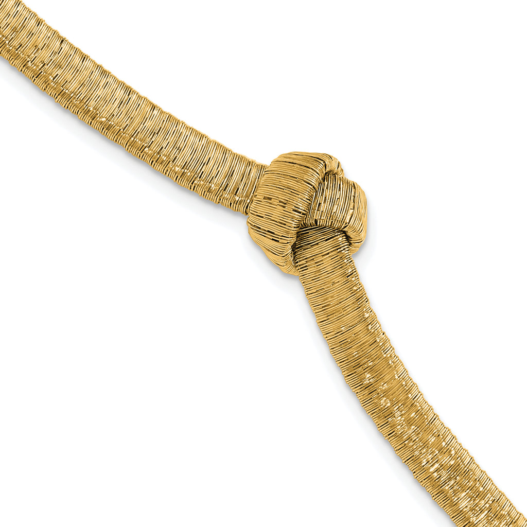 Sterling Silver Gold-plated Wrapped Knot w/1in ext. Bracelet