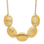 Sterling Silver Gold-tone Textured Ovals w/ 2in ext. Necklace