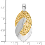 SS Rhodium and Gold-tone Polished and Textured Pendant