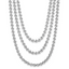 Sterling SilverRhodium-Rhodium-Plated Polished 3-Strand w/1.5in ext. Necklace