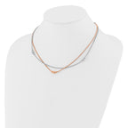 Sterling Silver Rhodium and Rose-tone w/1.75in ext. Necklace