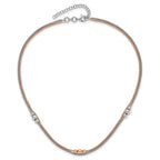 Sterling Silver Rhodium and Rose-tone w/1.75in ext. Necklace