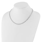 Sterling Silver Rhodium-plated Square Link w/2in ext. Necklace
