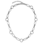 Sterling Silver RH-plated Polished Fancy Link w/ 2in ext. Necklace
