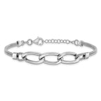 Multi-Strand Chain in Sterling Silver, 3mm Textured, 7 Inch - Sophia Jewelers