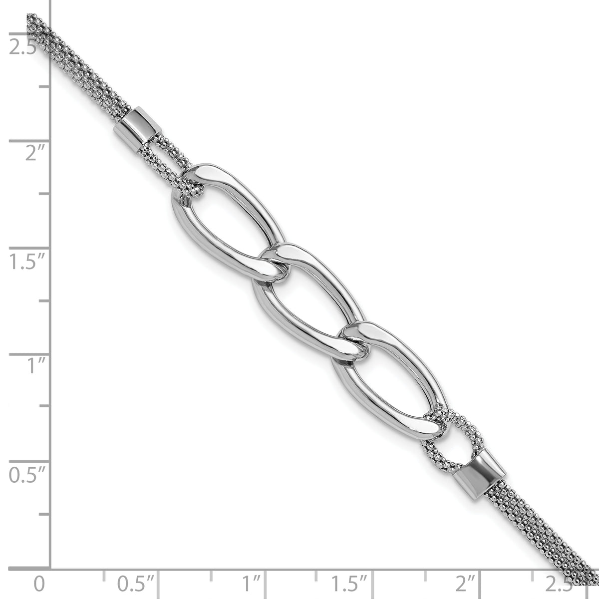 Multi-Strand Chain in Sterling Silver, 3mm Textured, 7 Inch - Sophia Jewelers