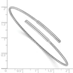 Sterling Silver Rhodium-plated Polished Bypass Cuff Bangle