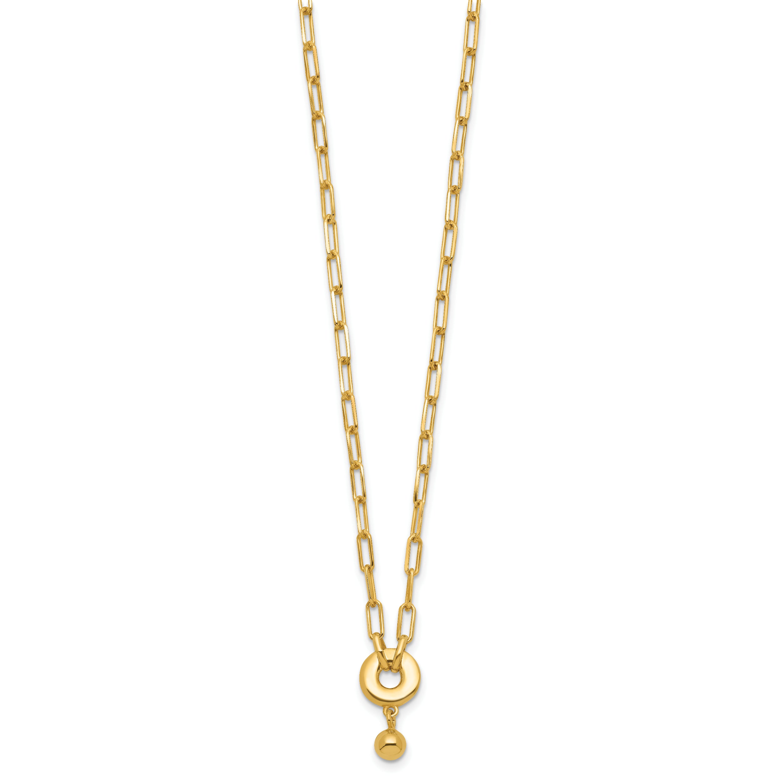 Sterling Silver Gold-plated with 2in ext. Circle Necklace