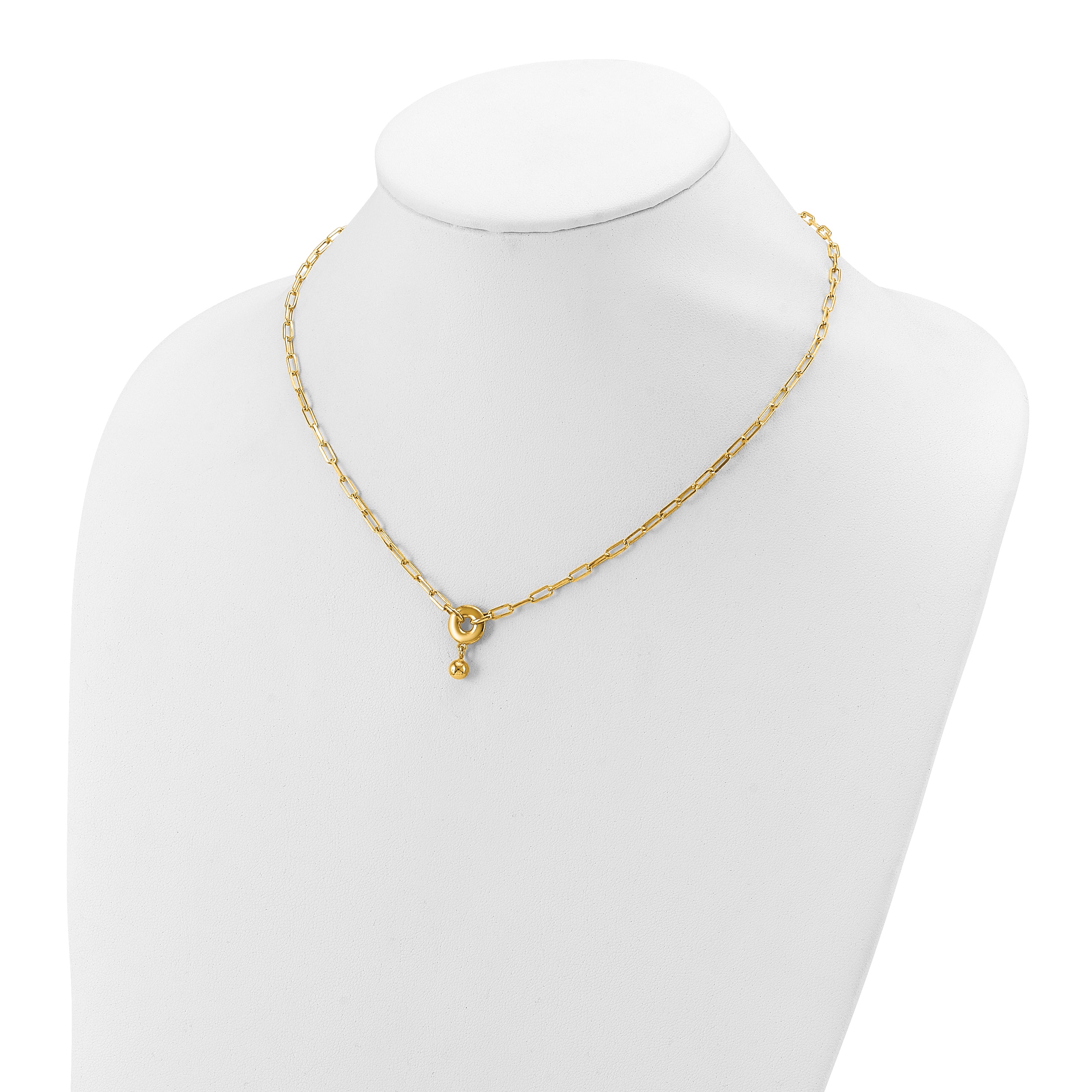 Sterling Silver Gold-plated with 2in ext. Circle Necklace