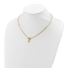 Sterling Silver Gold-plated with 2in ext. Circle Necklace
