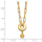 Sterling Silver Gold-plated with 2in ext. Circle Necklace