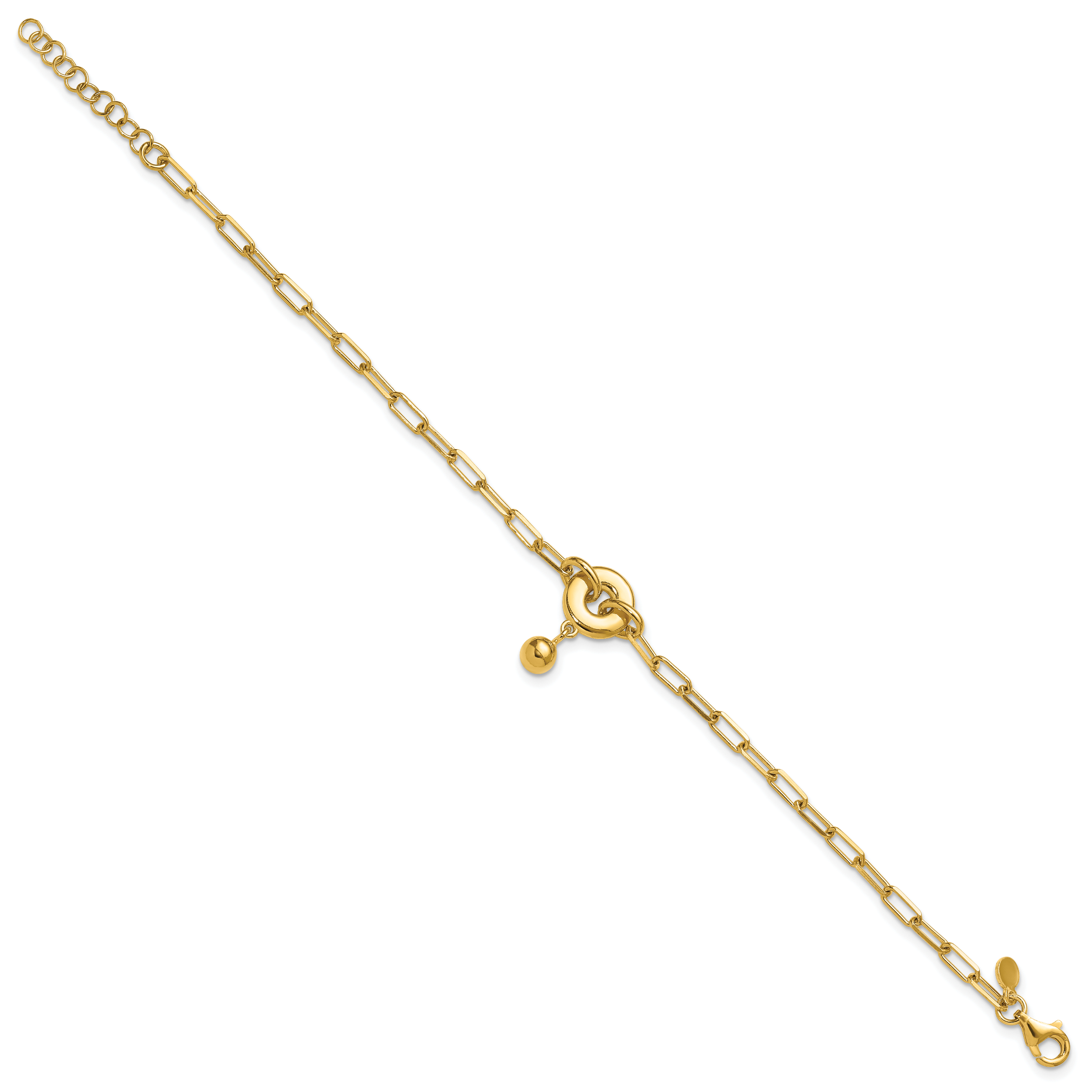 Sterling Silver Gold-plated with 1in ext. Circle Bracelet Secondary image