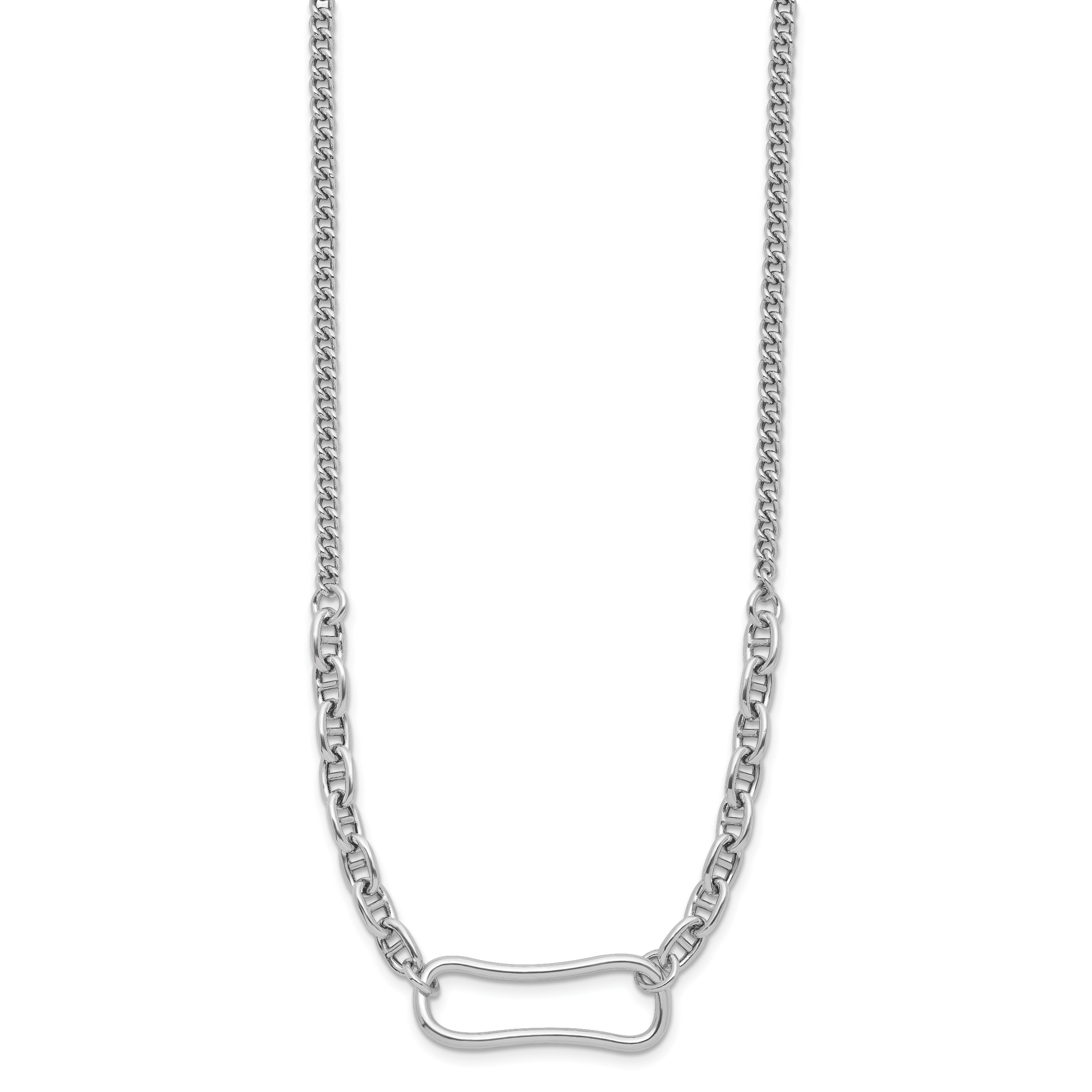 Sterling Silver Rhodium-plated with 2in ext. Necklace Secondary image