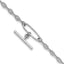 Sterling Silver Rhodium-plated Dangle Bar with 1in ext. Bracelet