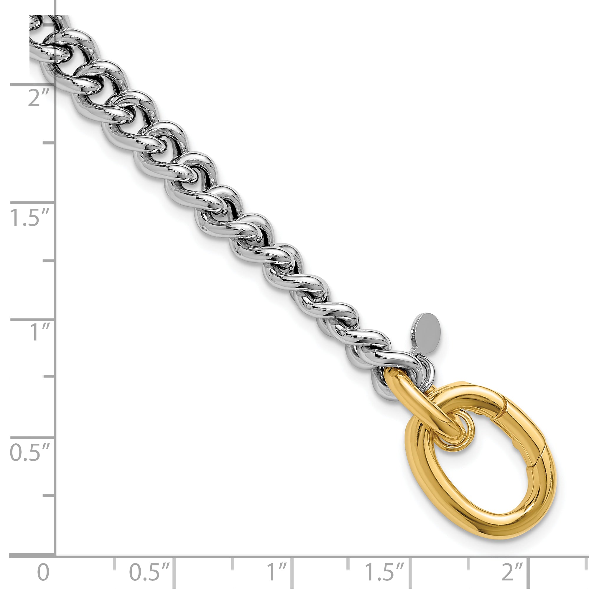 Sterling Silver Rhodium and Gold-plated with Curb Link Bracelet