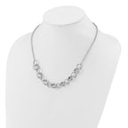 Sterling Silver Rhodium-plated Fancy Link Necklace