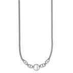 Sterling Silver Rh-plt Polish 2-strand Fancy w/1.75in ext Necklace