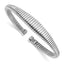 Sterling Silver Rhodium-plated Polished/Grooved Cuff Bangle