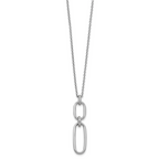Cubic Zirconia Necklace in Sterling Silver, Textured Adjustable, 16 Inch - Sophia Jewelers
