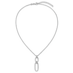 Cubic Zirconia Necklace in Sterling Silver, Textured Adjustable, 16 Inch - Sophia Jewelers