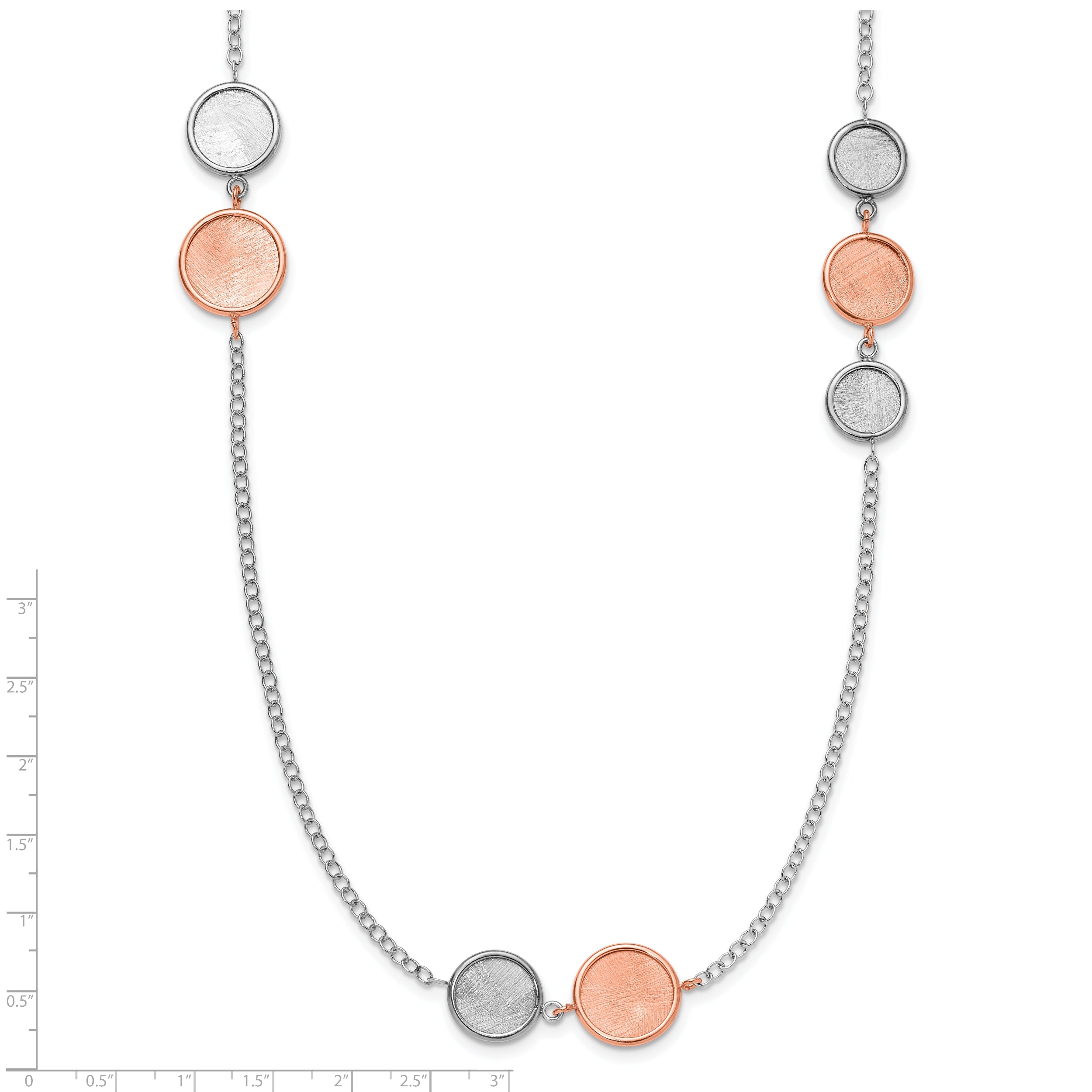 SS Rh-pl/Rose-tone Radiant Essence Polish/Scratch w/2in ext Neckla