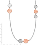 SS Rh-pl/Rose-tone Radiant Essence Polish/Scratch w/2in ext Neckla