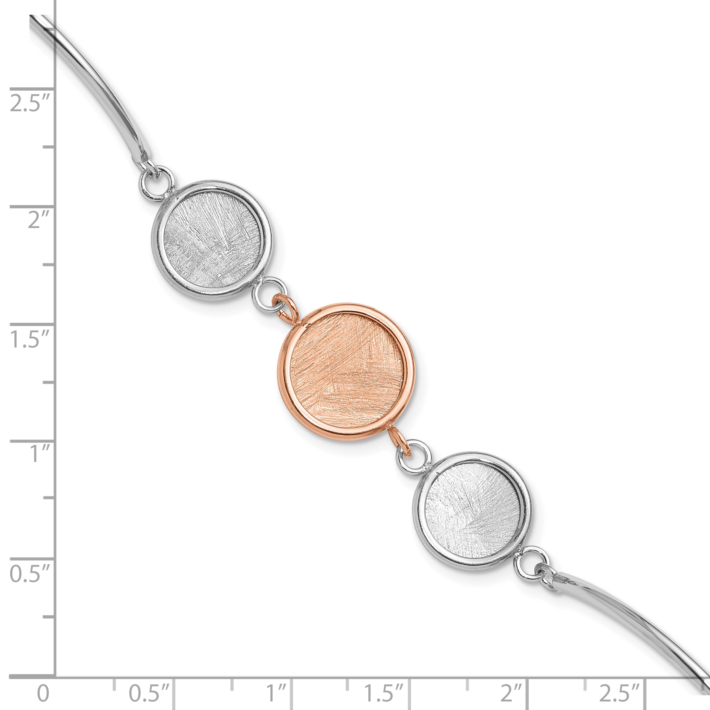 SS Rh-plat/Rose-tone Radiant Essence Polished/Scratch Bracelet